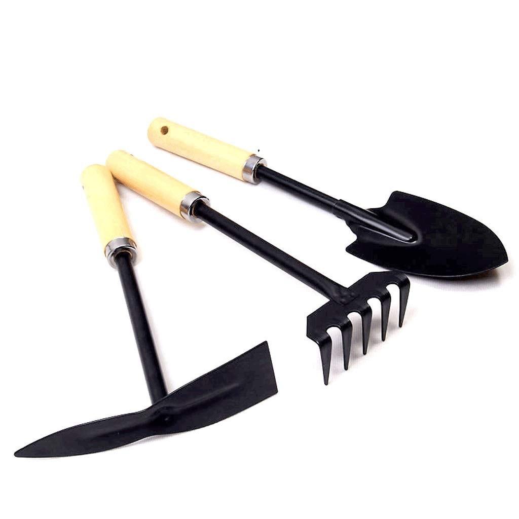 EKDSPW Mini Garden Shovel Set - 3 Pcs Wooden Handle Plant Care Tools for Potted Plants, Gardening & Outdoor Maintenance - Perfect for Planting, Weeding & Soil Work
