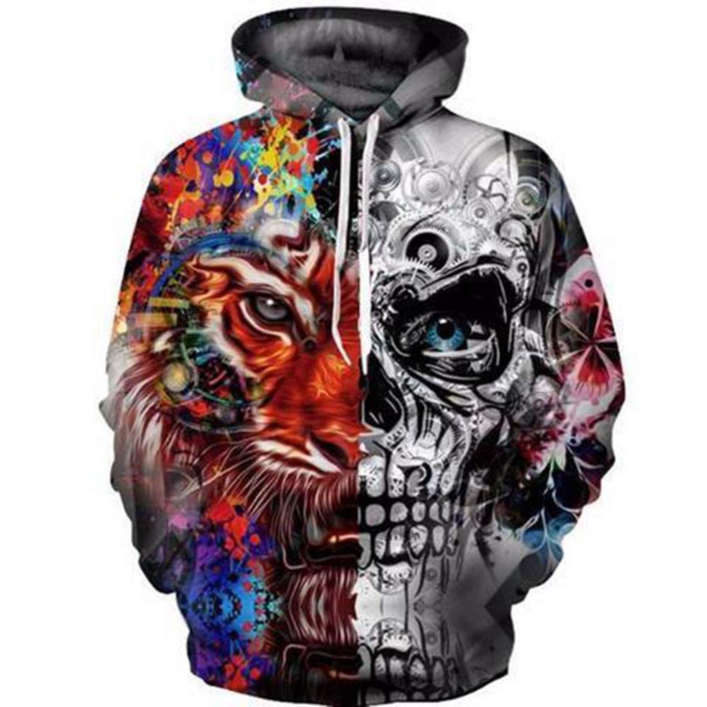Men's 3D Skull Print Hoodie - Fashionable Graphic Sweatshirt for Casual Streetwear | Perfect for Halloween, Concerts & Urban Style