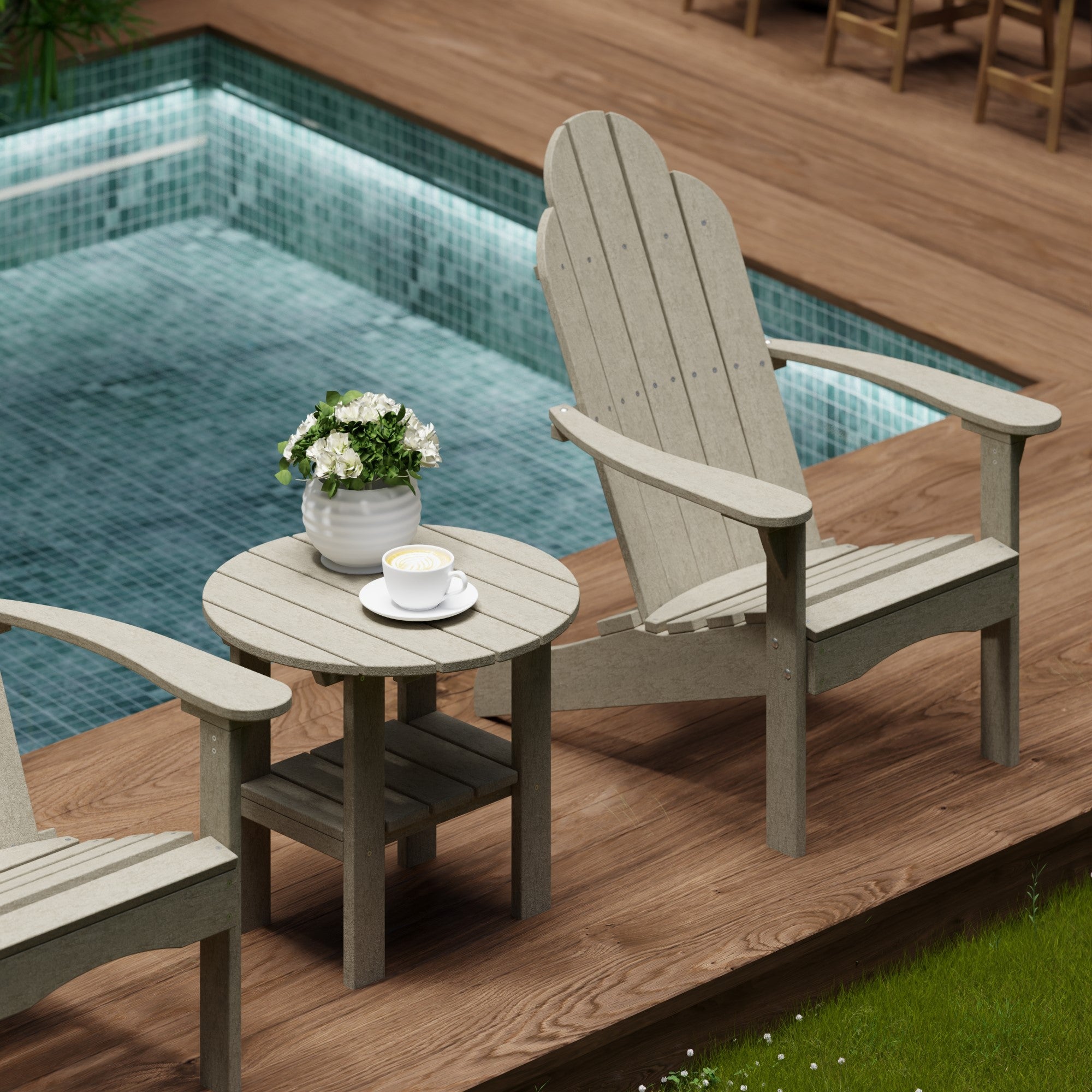Classic Adirondack Chair - Durable Outdoor Wooden Lounge Chair for Patio, Garden & Backyard Relaxation | Weather-Resistant & Comfortable Design for Porch, Deck & Poolside Use