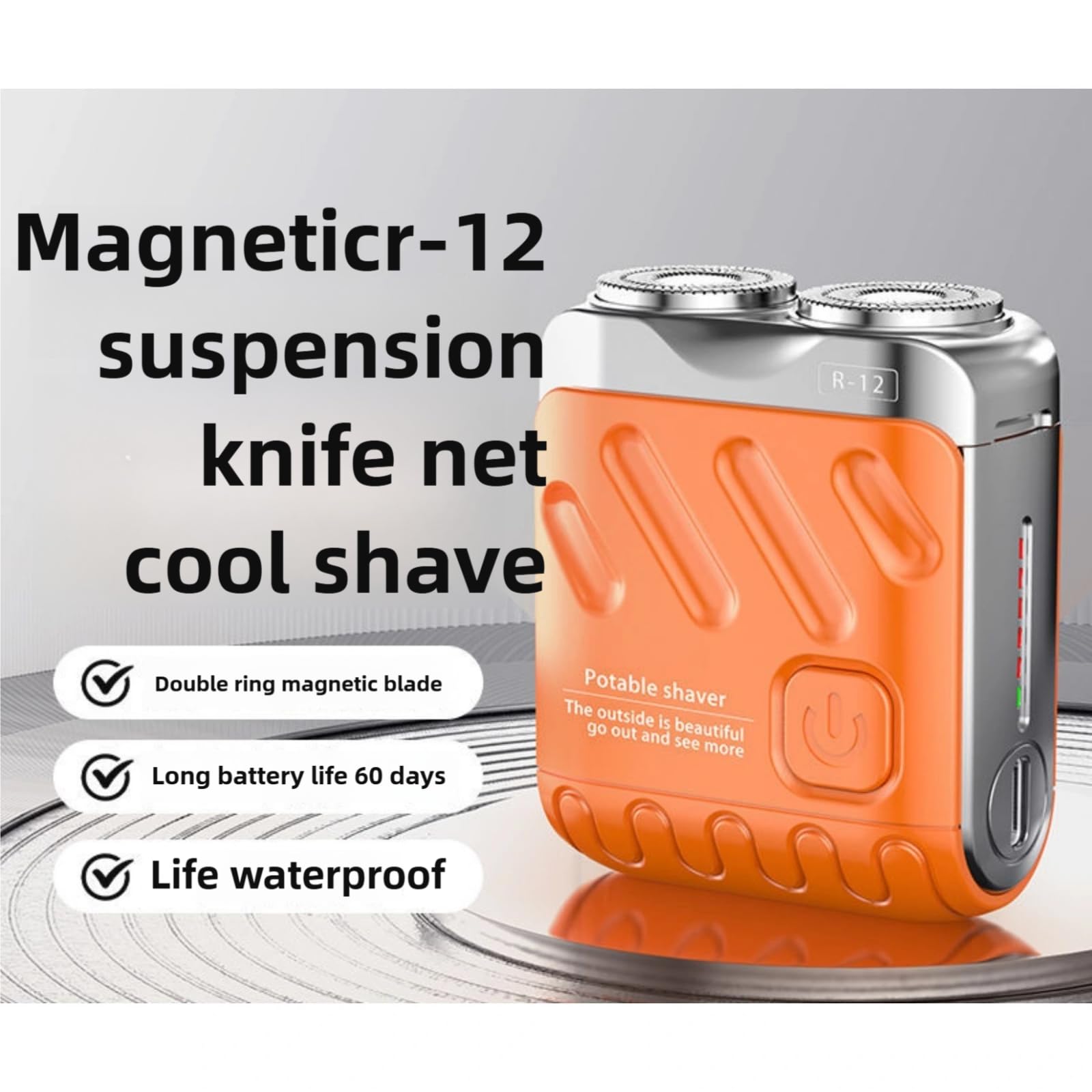 Portable USB Rechargeable Electric Beard Trimmer - Mini Travel Shaver with Suitcase Design for Men, Silver (One Size) - Perfect for Business Trips, Gym Bags & On-the-Go Grooming