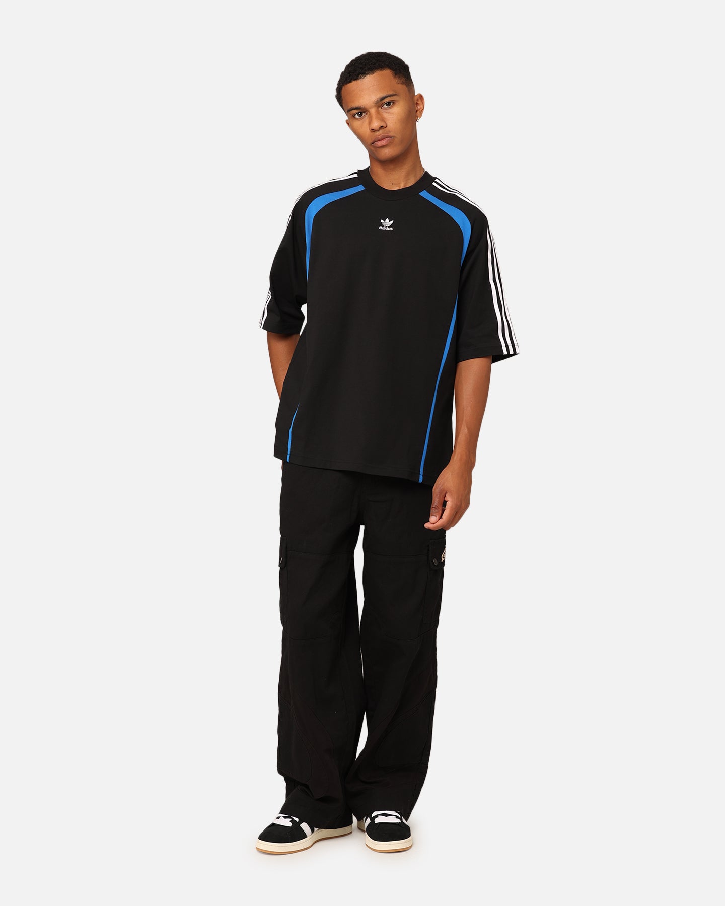 Adidas Oversized T-Shirt for Men - Black Cotton Casual Tee for Streetwear & Everyday Comfort