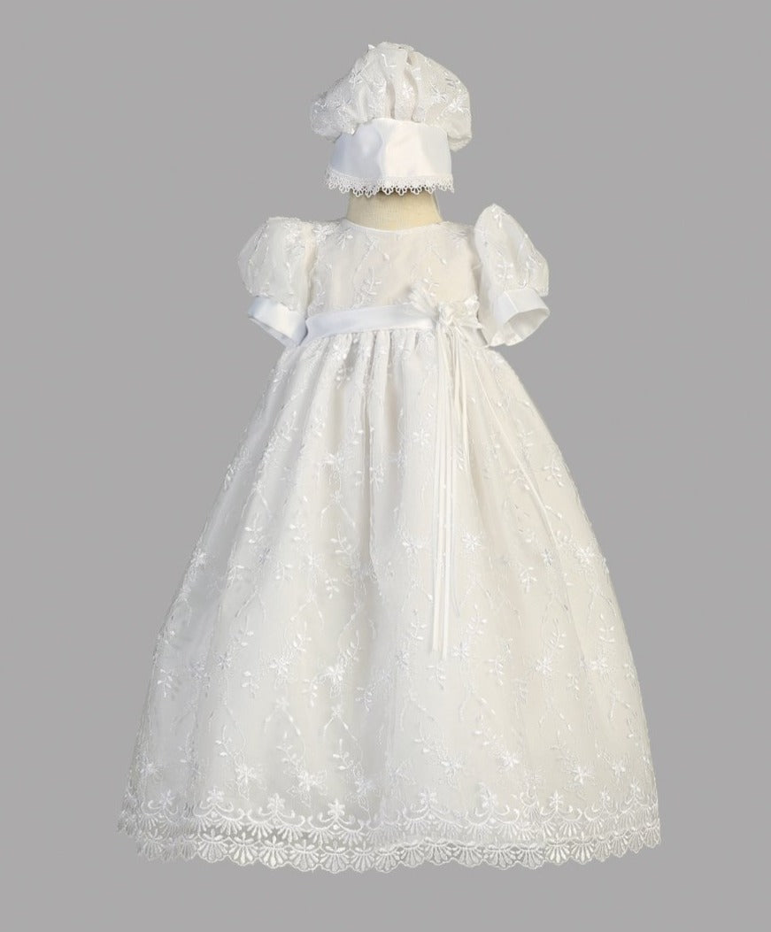 Girls White Christening & Baptism Gown - Elegant Emma Dress for Baby Girls | Perfect for Church Ceremonies, Christenings & Special Occasions