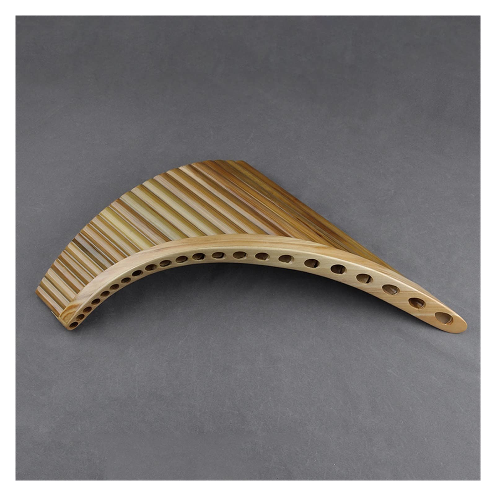 Professional 22-Tube Pan Flute in Key of C - Handmade Bamboo Wind Instrument with Original Color - Perfect for Performances, Music Practice & Cultural Events