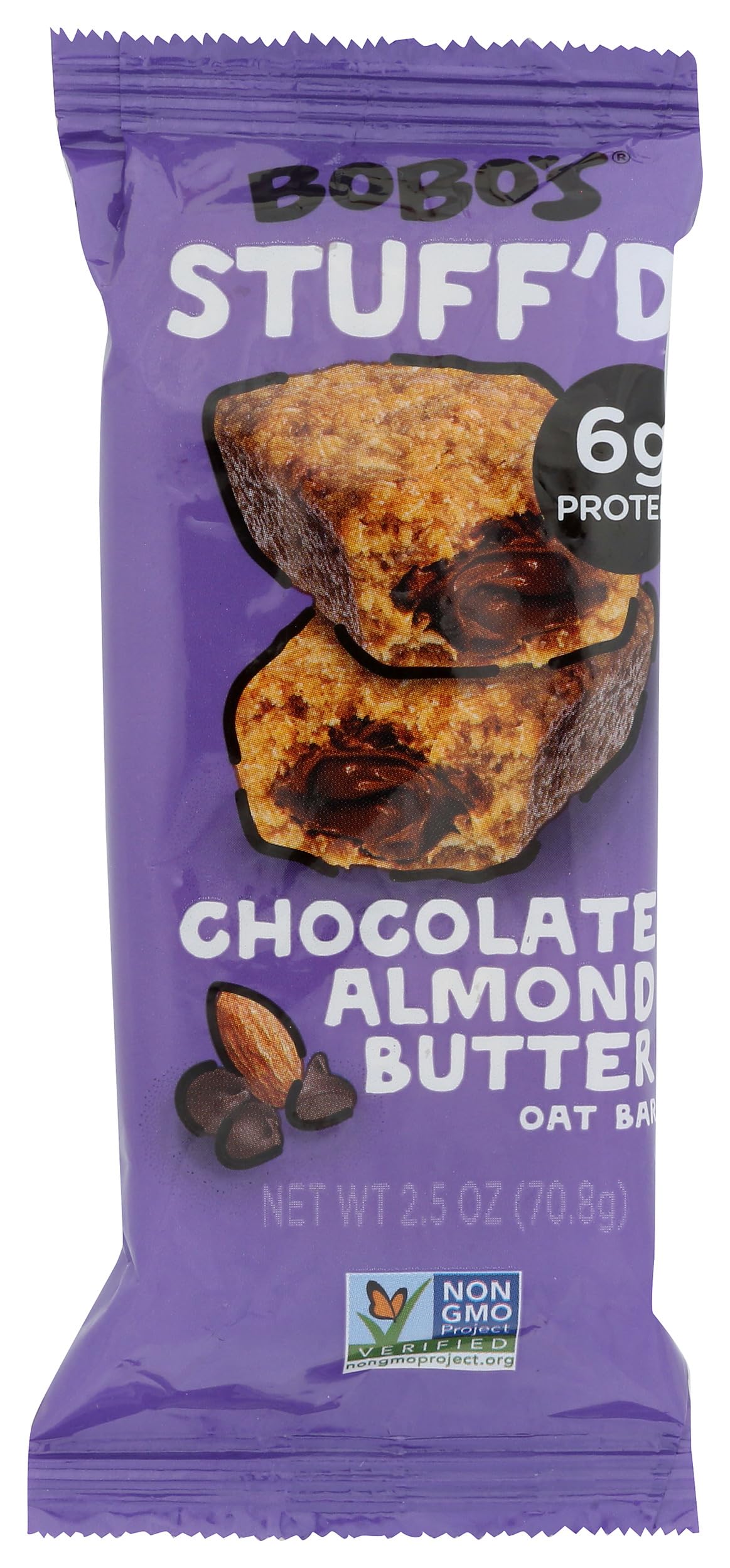 Bobo's Gluten Free Stuffed Chocolate Almond Butter Oat Bars - 12 Pack (2.5oz Each) | Healthy Snacks for Kids, Office & On-The-Go Energy Boost