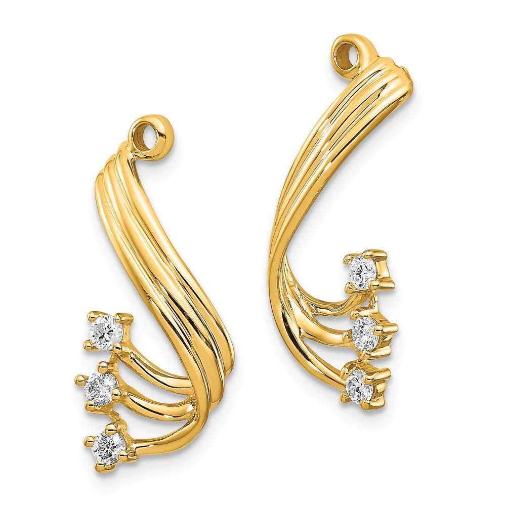 14K White Gold AA Diamond Earring Jacket - Elegant Stud Earrings for Women, Perfect for Weddings, Parties & Everyday Wear