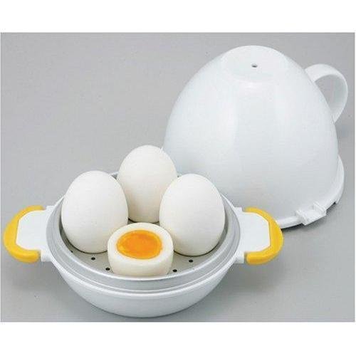Akebono Microwave Egg Cooker - 4 Egg Capacity for Perfect Poached & Scrambled Eggs - Quick & Easy Breakfast Solution - RE 279 - Ideal for Home, Office & Dorm Cooking