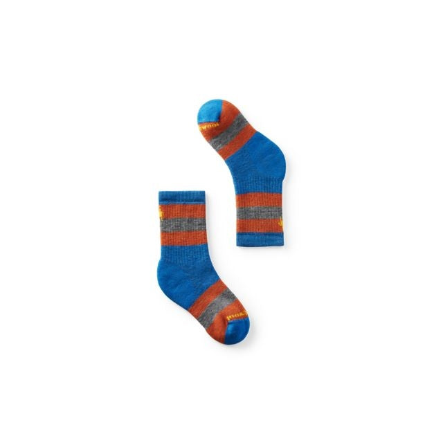 Kids' Hiking Crew Socks with Full Cushion & Striped Design - Comfortable Outdoor Socks for Boys and Girls - Perfect for Hiking, Camping, and School Activities