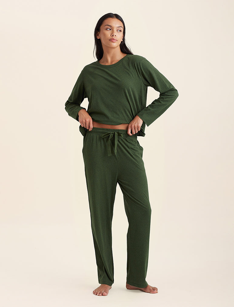 Jada Organic Cotton Straight Leg Pants for Women - Comfortable High Waist Trousers with Stretch - Eco-Friendly Casual & Work Pants for Everyday Wear