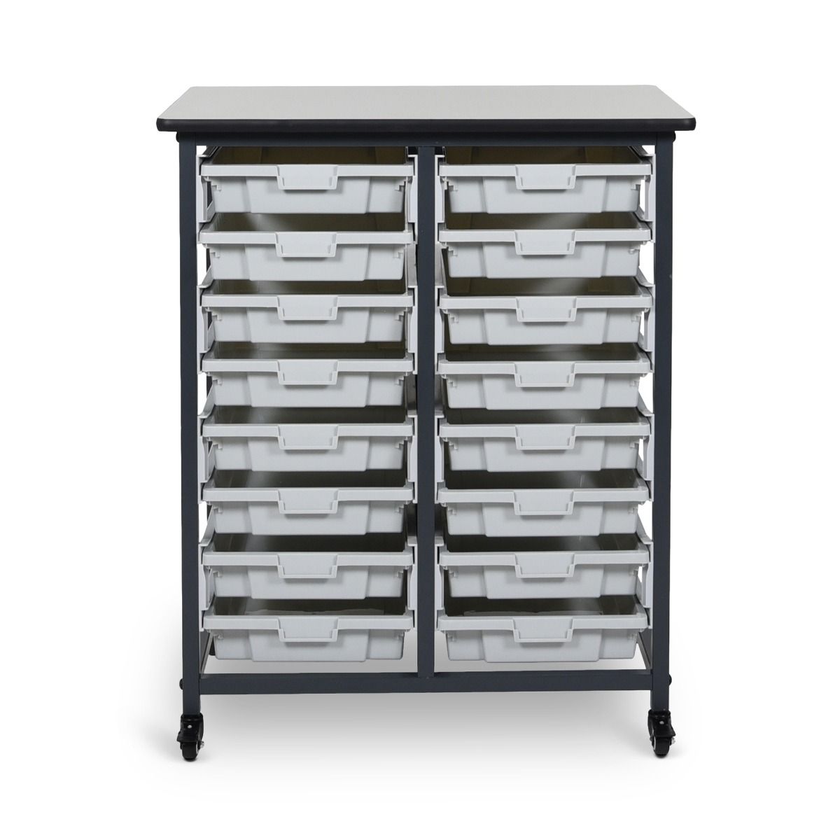 MBS Double Row 16S Mobile Bin System - Heavy Duty Storage Solution for Warehouse, Retail & Industrial Organization