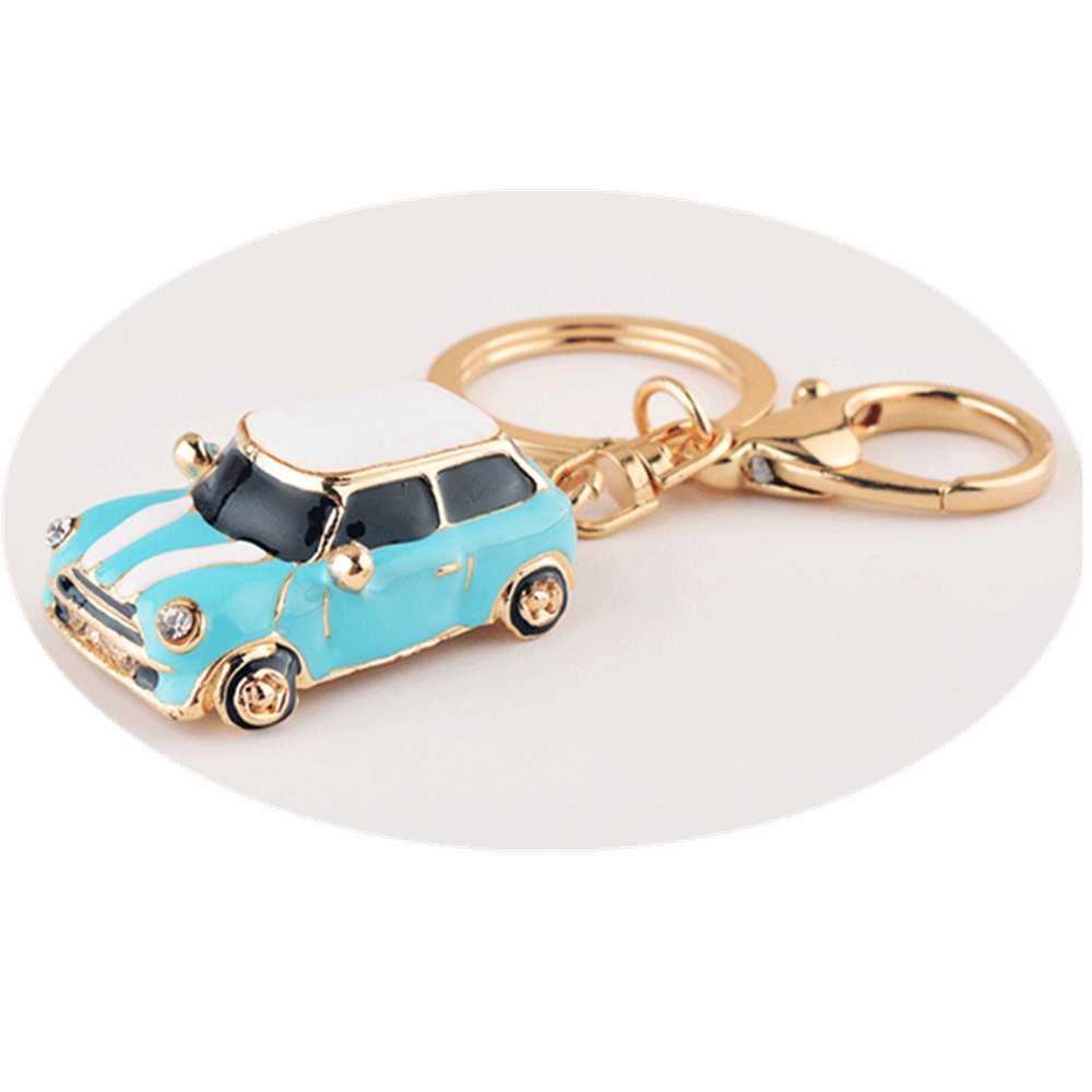 Cute Rhinestone Car Keychain - Kawaii Charms for Women, Key Ring Tassel, DIY Bag Accessories (Light Blue) - Perfect for Keychains, Handbag Decor & Gift Giving