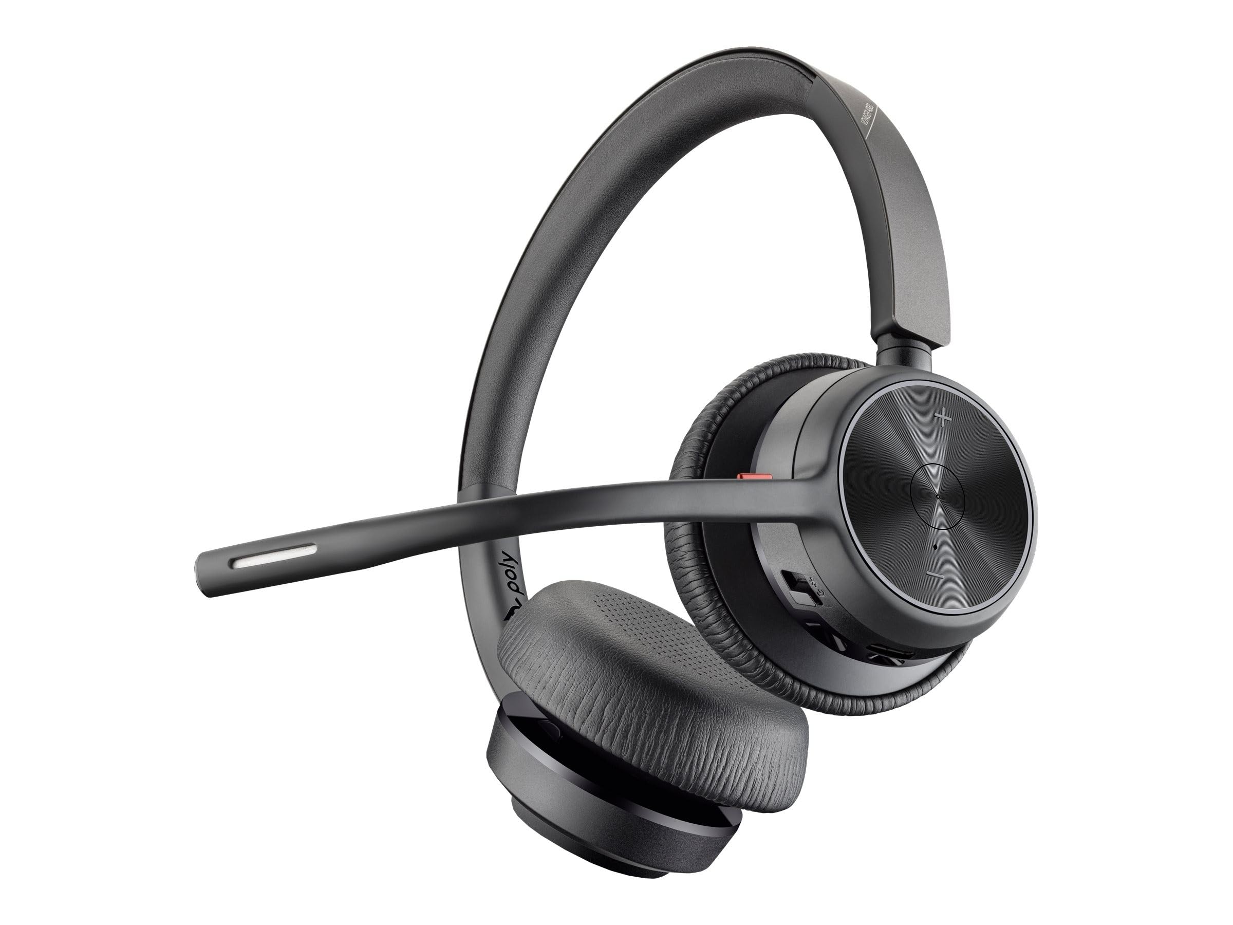 Poly Voyager 4320 UC Wireless Headset with Charge Stand - Bluetooth Headphones with Boom Mic for PC, Mac & Mobile - USB-A Adapter Included - Ideal for Teams, Zoom Calls & Remote Work