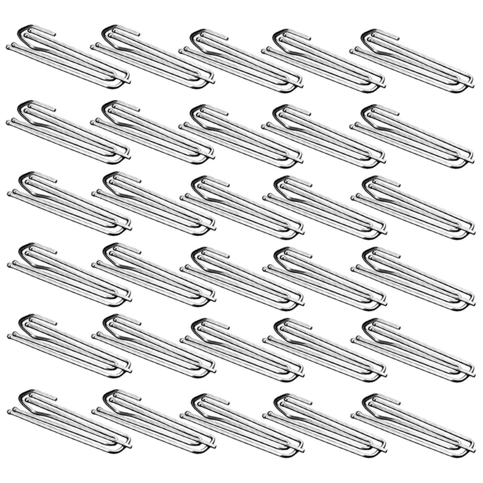 100Pcs Stainless Steel Curtain Pleat Hooks - 4 Prong Pinch Pleat Hook Clips for Window, Door & Shower Curtains | Durable Drapery Hangers & Traverse Pleaters | Perfect for Home, Hotel and Office Decor