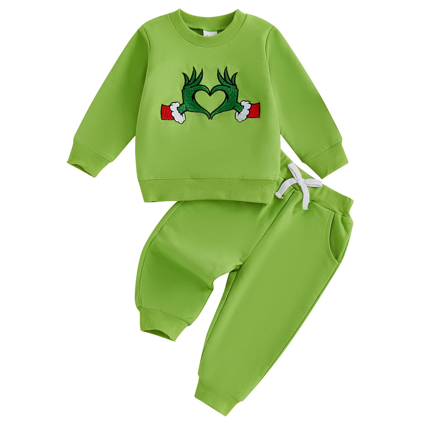 Adorable Toddler Christmas Outfit - Baby Boy & Girl Monster Costume Sweatshirt & Pants Set | Newborn Infant Holiday Sweatsuit | Perfect for Family Photos, Xmas Parties & Festive Celebrations
