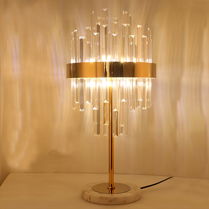 Elegant Crystal Marble LED Desk Lamp - Modern Office & Study Table Light for Home, Bedroom, Dorm - Perfect for Reading, Working & Decor