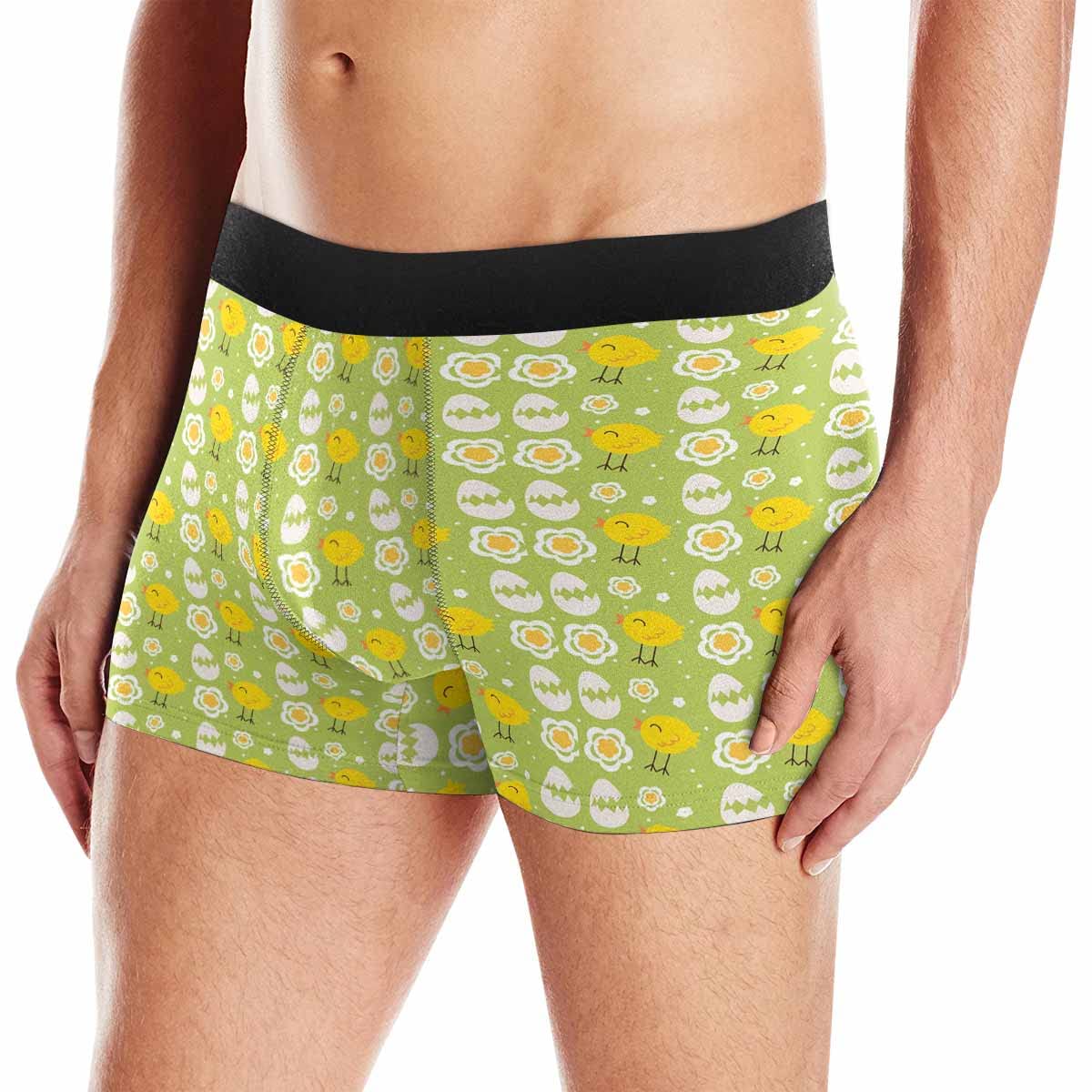 Men's Boxer Brief Underwear with Elastic Waistband - Soft Comfort Stretch Fit - Pink Easter Egg Print - Perfect for Easter Gifts, Daily Wear & Lounge
