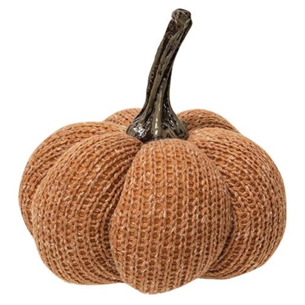 Burnt Orange Knit Pumpkin Medium Size - Fall Home Decor for Thanksgiving & Halloween | Perfect for Table Centerpieces, Mantel Displays and Seasonal Decorations