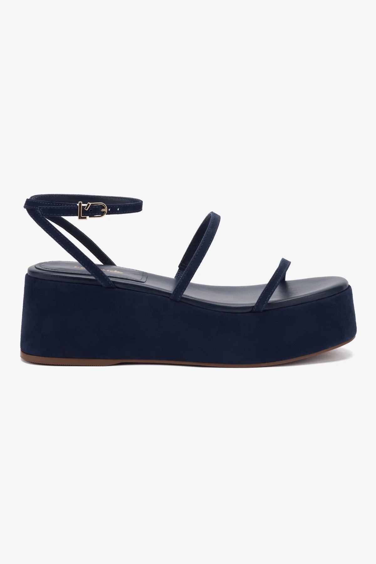 Gio Flatform Sandal for Women - Navy Blue Suede Comfortable Summer Slide Sandals | Perfect for Beach, Pool, and Casual Outings