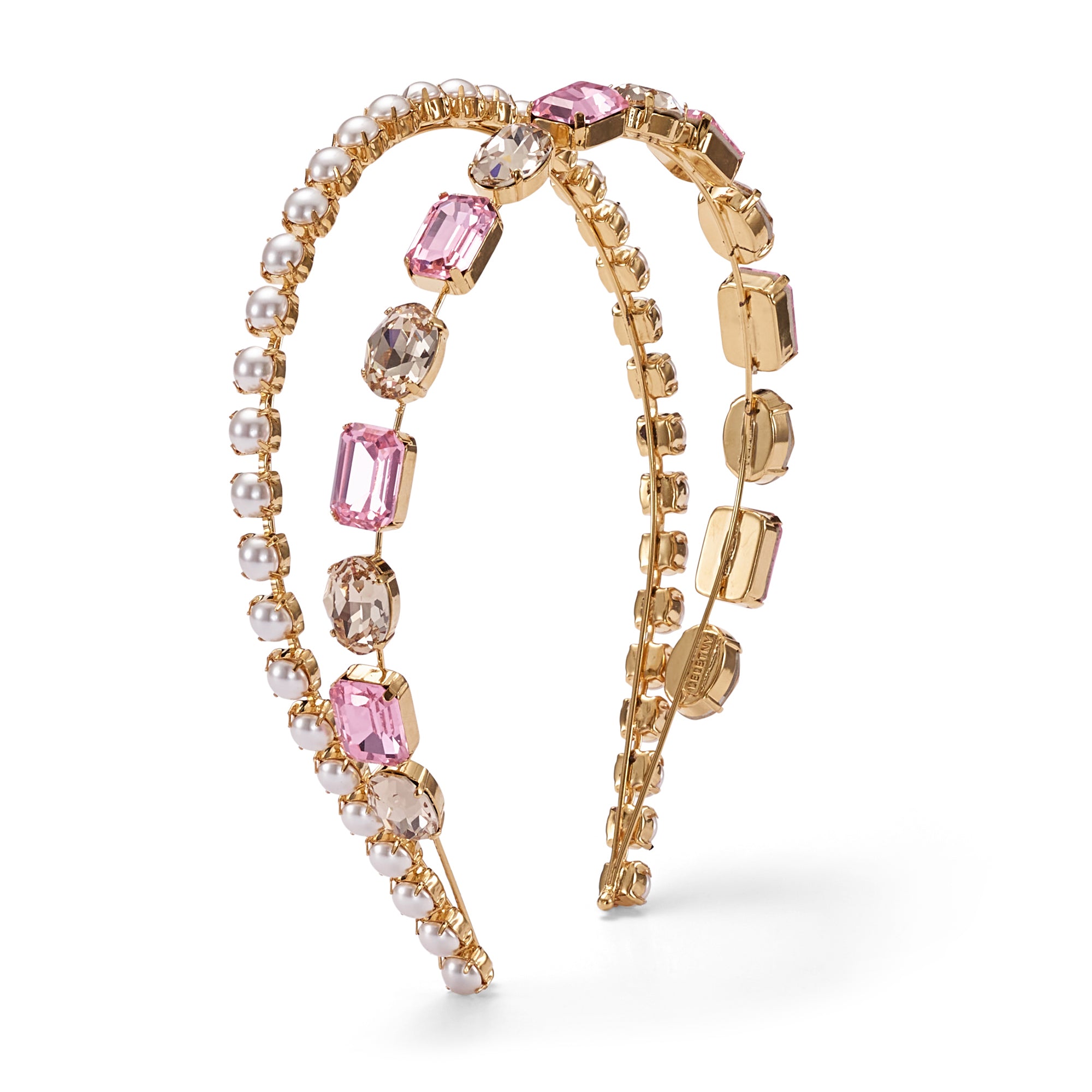 Mika Pearl & Crystal Double Strand Headband - Elegant Hair Accessory for Women, Bridal Party, Prom & Special Occasions