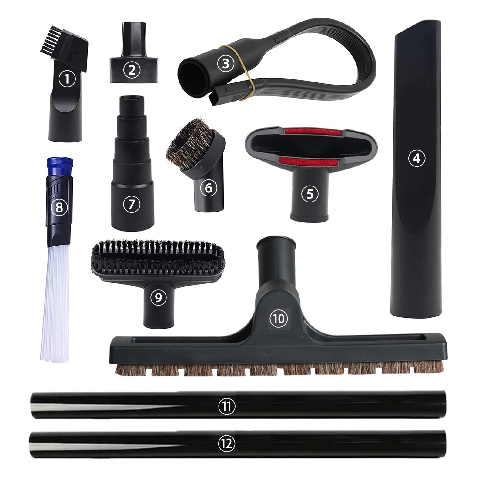 12-Piece Universal Vacuum Attachment Kit for Shop Vacs - 1.25