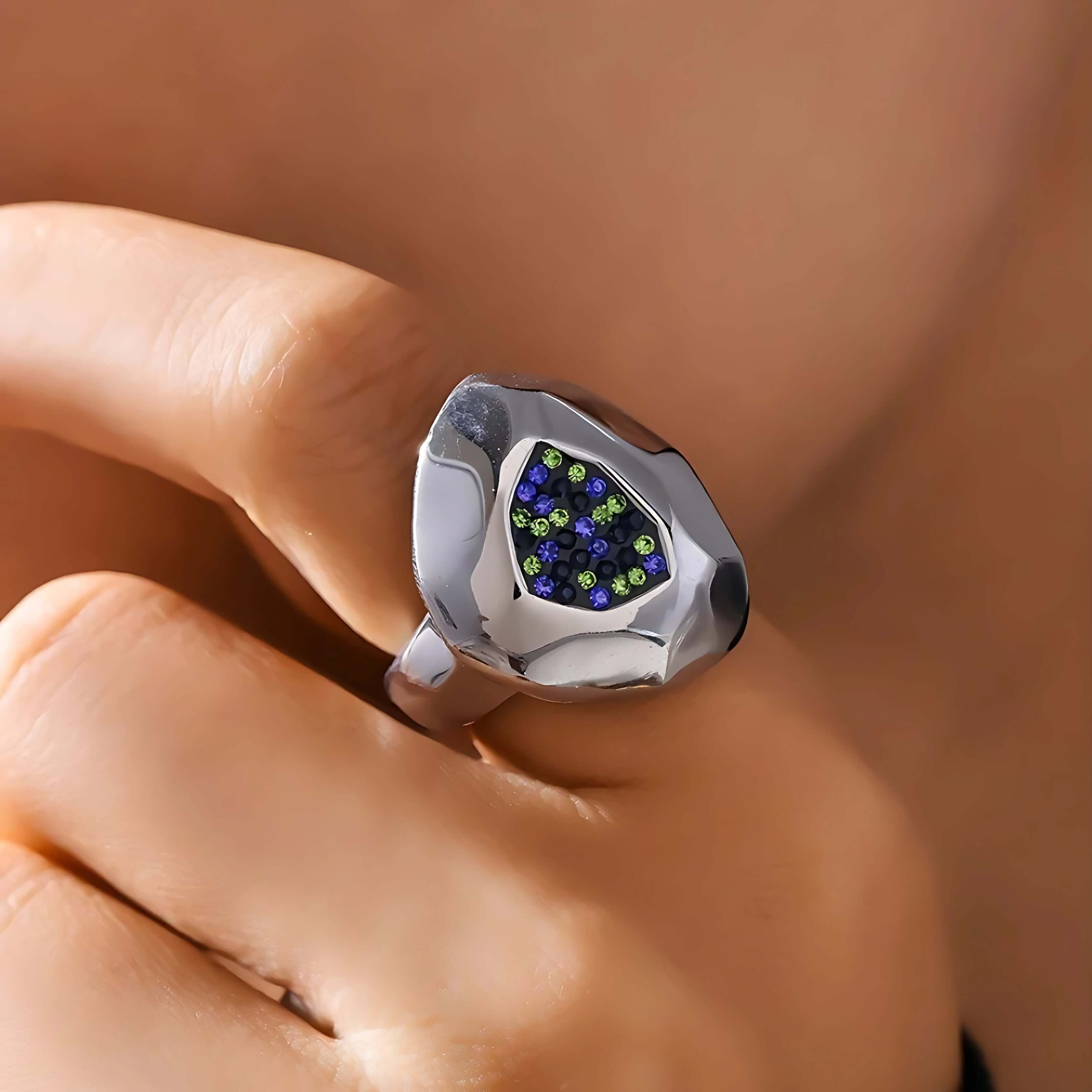 Chunky Irregular Index Ring for Women - A935 Sterling Silver Fashion Statement Ring | Perfect for Casual Wear, Parties, and Everyday Elegance