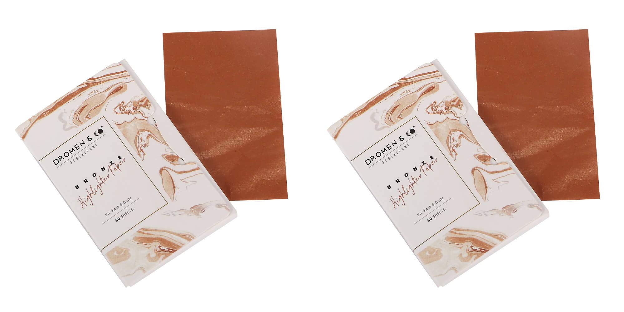 Dromen & Co Bronze Highlighter Paper Combo - 2-Pack Premium Metallic Gift Wrap for Birthdays, Weddings & Special Occasions