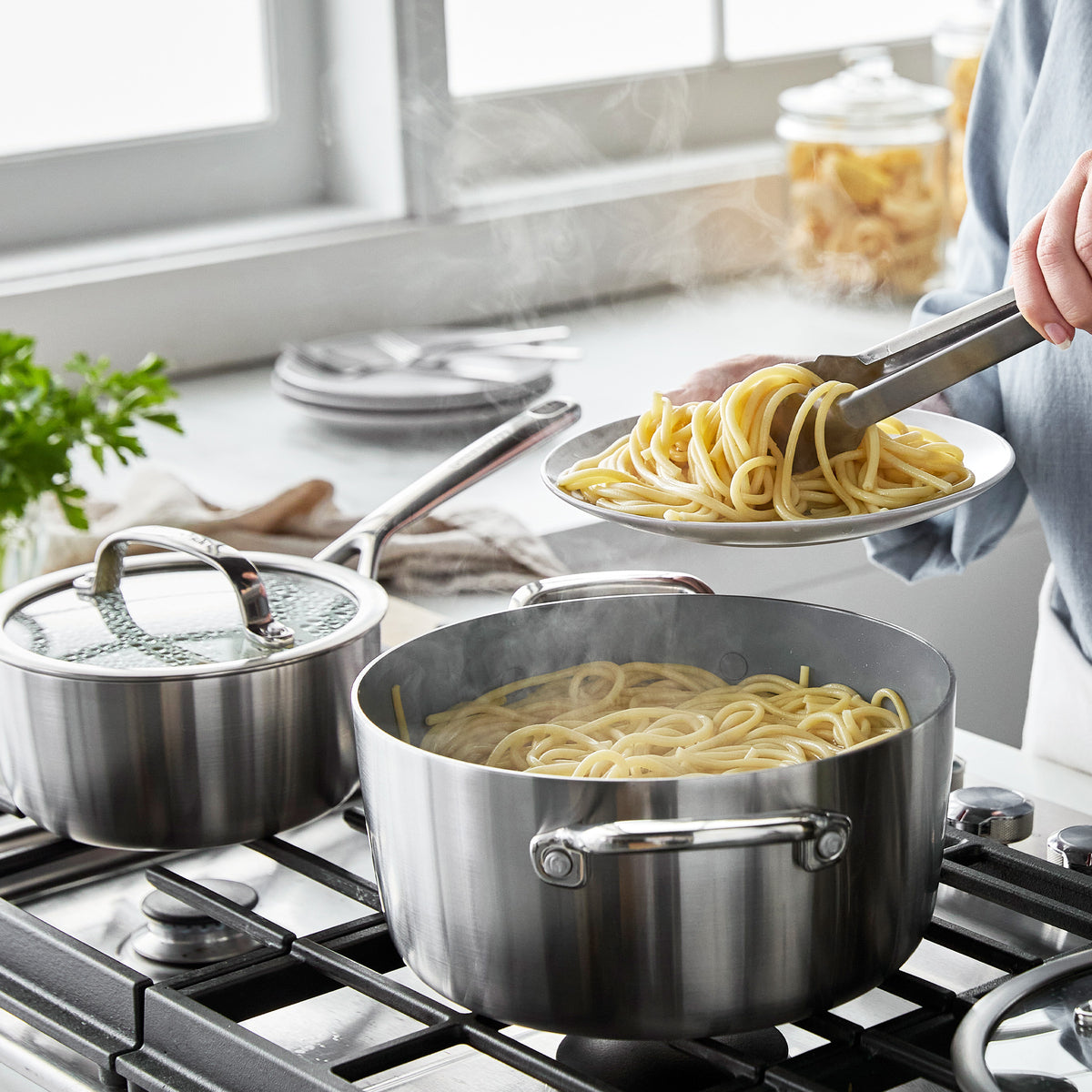 GP3 Thermolon 9G Ceramic Nonstick 14-Piece Cookware Set - Non-Toxic, PFOA-Free Pots and Pans for Healthy Cooking | Perfect for Induction, Gas & Electric Stovetops | Ideal for Frying, Boiling & Sauteing