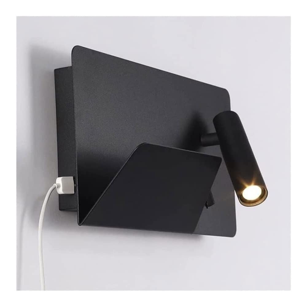 Modern LED Wall Mount Light - Adjustable Reading Lamp with USB Charging Port & Switch, Rotatable Bedroom Sconce for Nighttime Reading & Bedside Lighting | Perfect for Bedrooms, Living Rooms & Home Offices