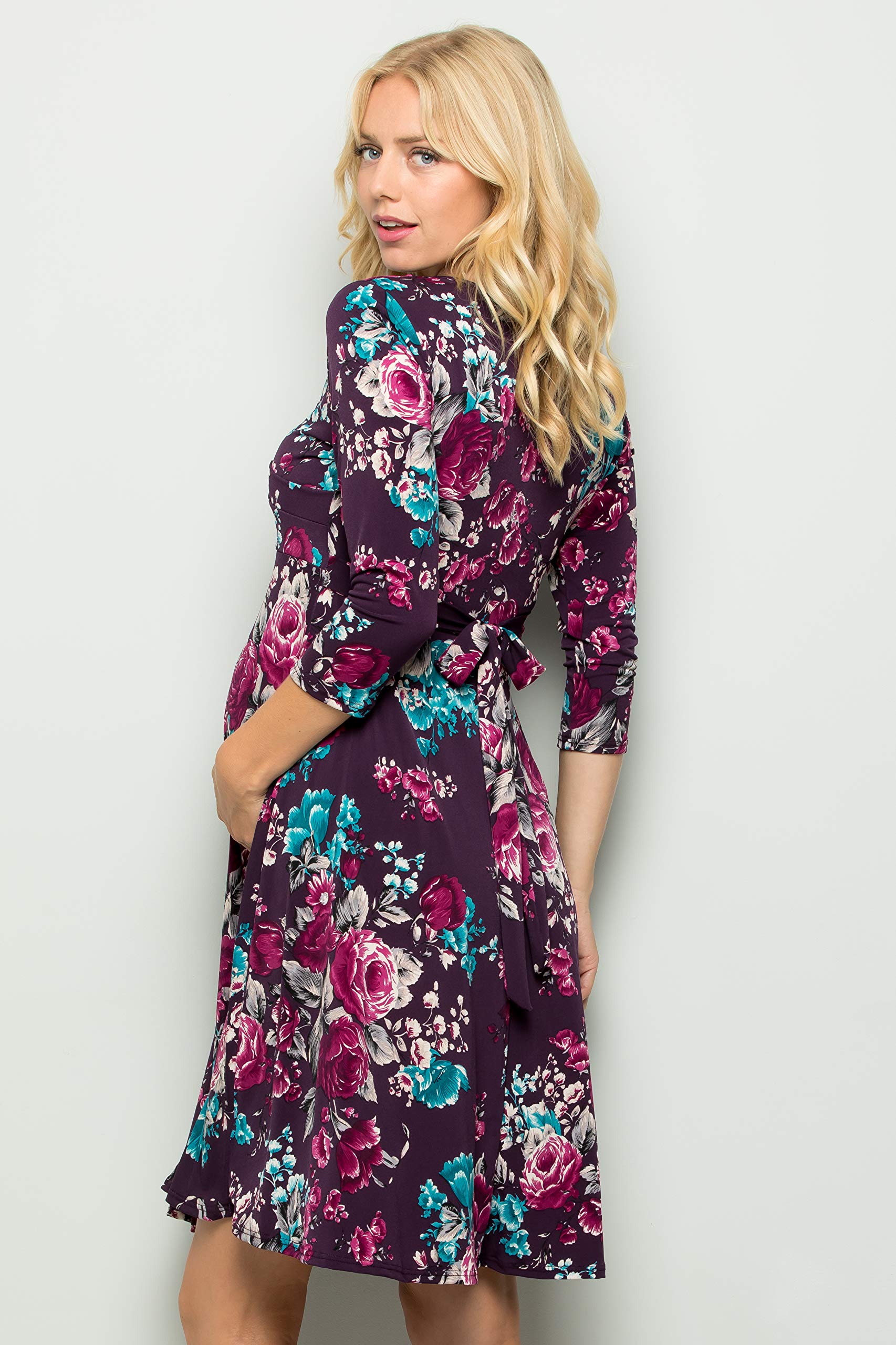 Floral Maternity Dress for Women - Comfortable Pregnancy Clothes Made in USA - Perfect for Baby Showers, Maternity Photos & Everyday Wear