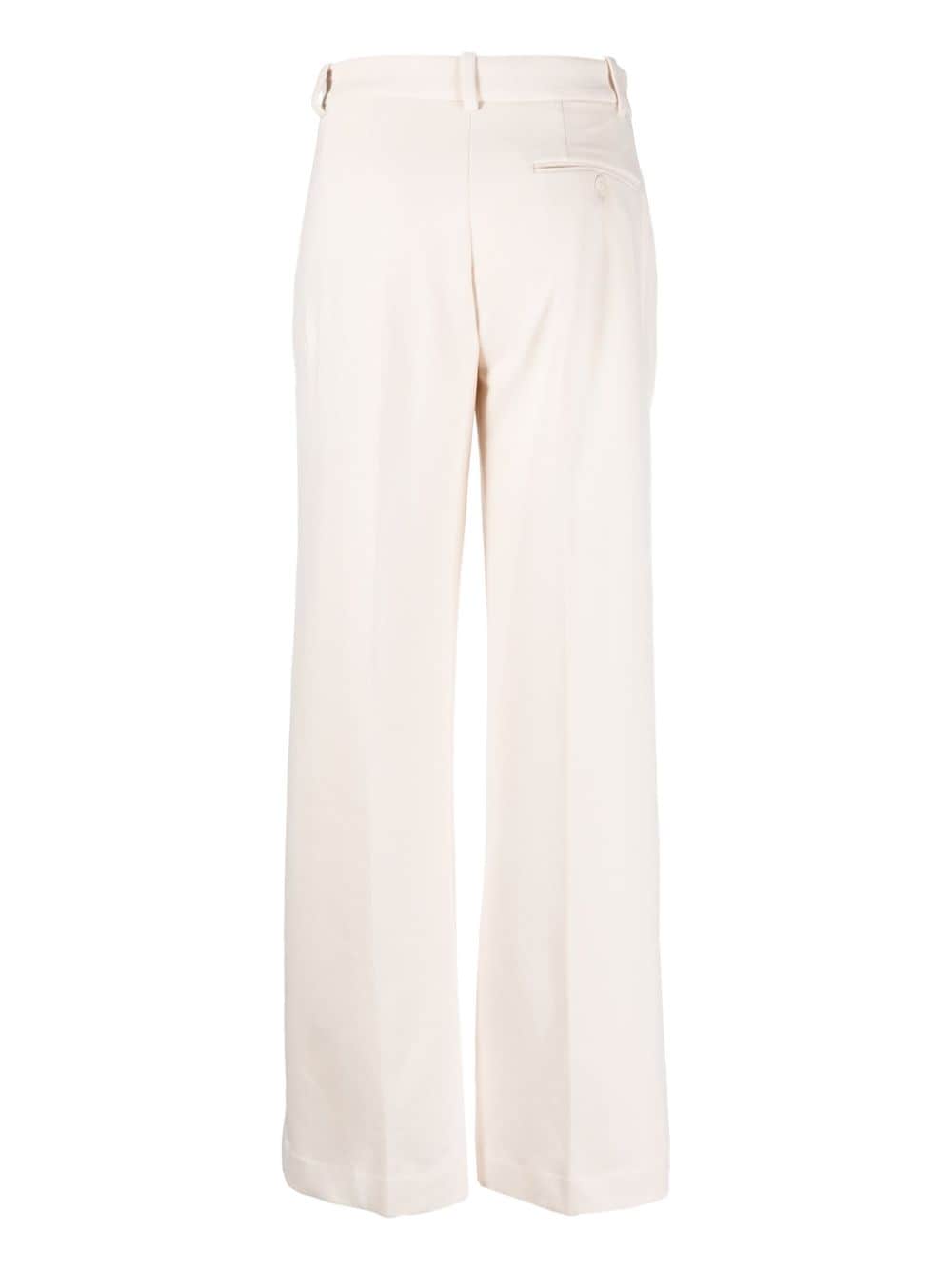 Circolo 1901 Women's High-Waisted White Trousers - Comfortable Stretch Dress Pants for Office, Business & Formal Occasions