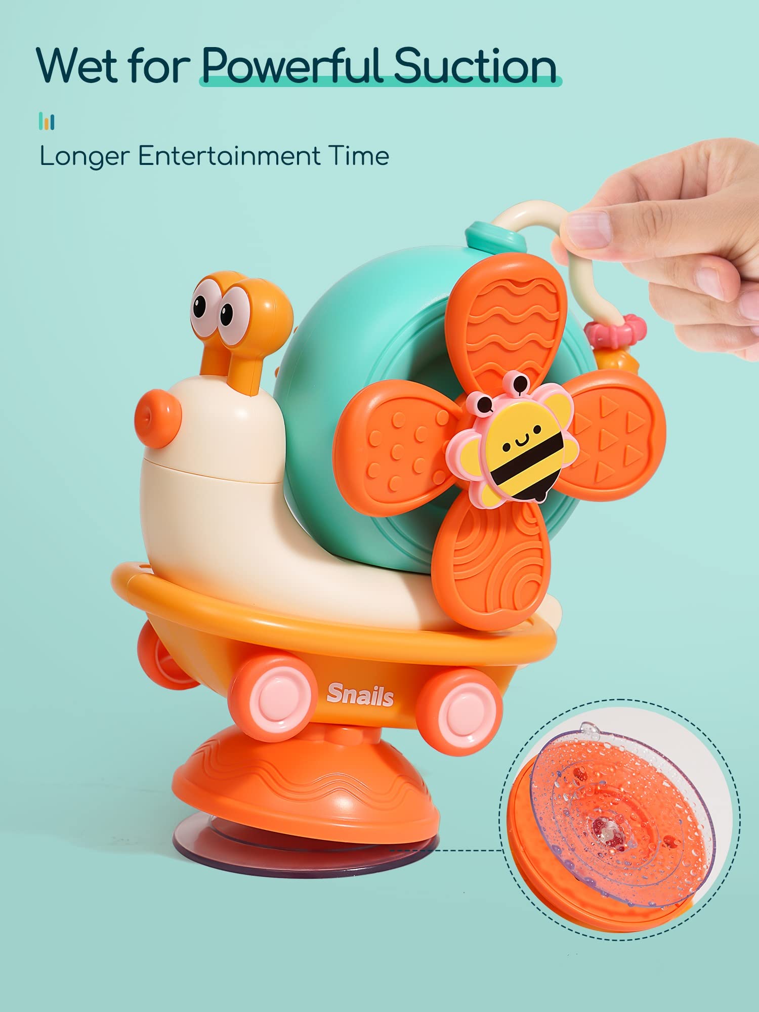 5-in-1 Montessori High Chair Toy with Suction Cups & Spinner - Fine Motor Skills Development Sensory Toys for Babies 6-18 Months & Toddlers 1-3 Years - Perfect for Travel, Mealtime & Playtime - Ideal Gift for Boys & Girls