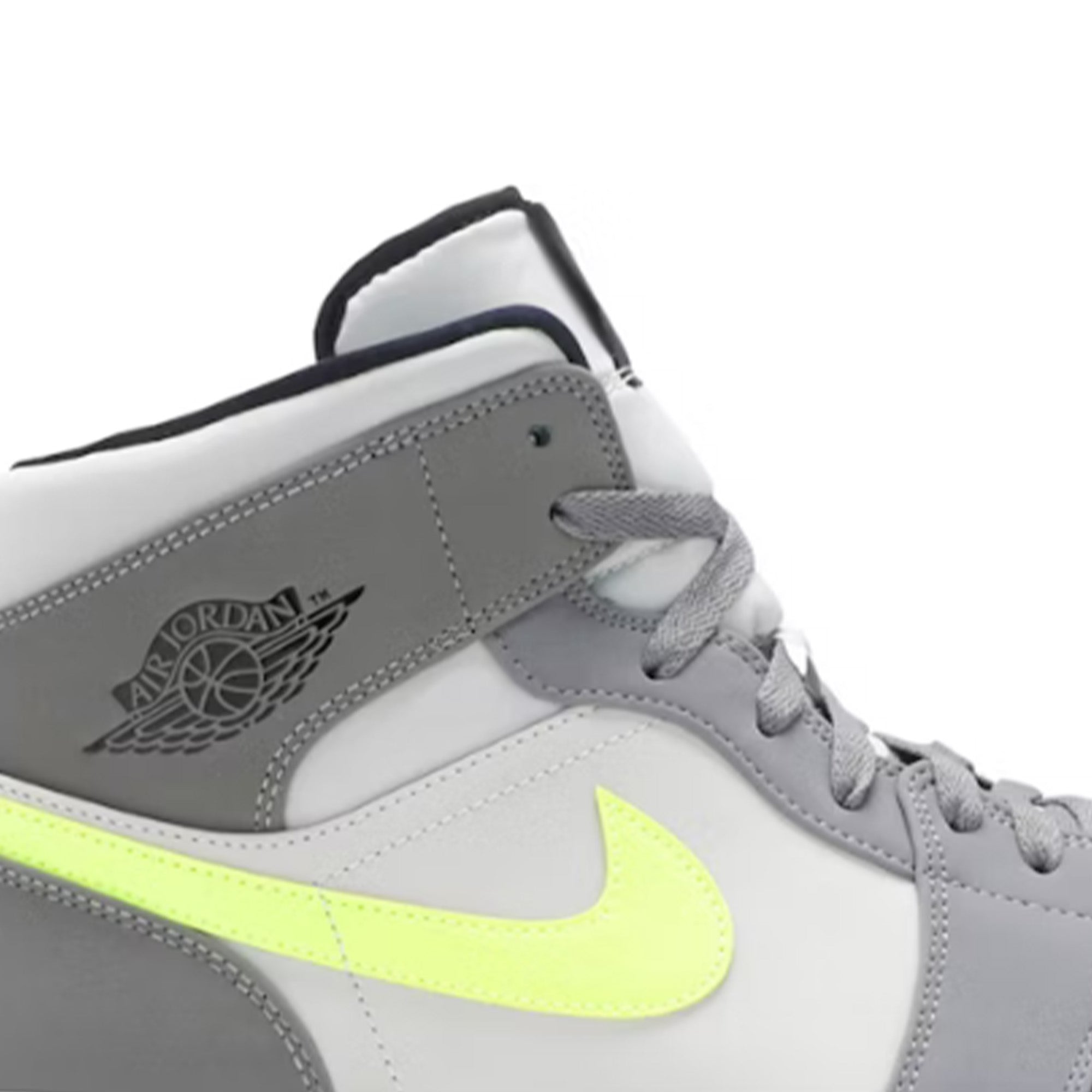 Air Jordan 1 Mid 'Gunsmoke Volt' Basketball Shoes - Men's High-Top Sneakers for Streetwear & Casual Style | Perfect for Basketball, Gym & Everyday Wear