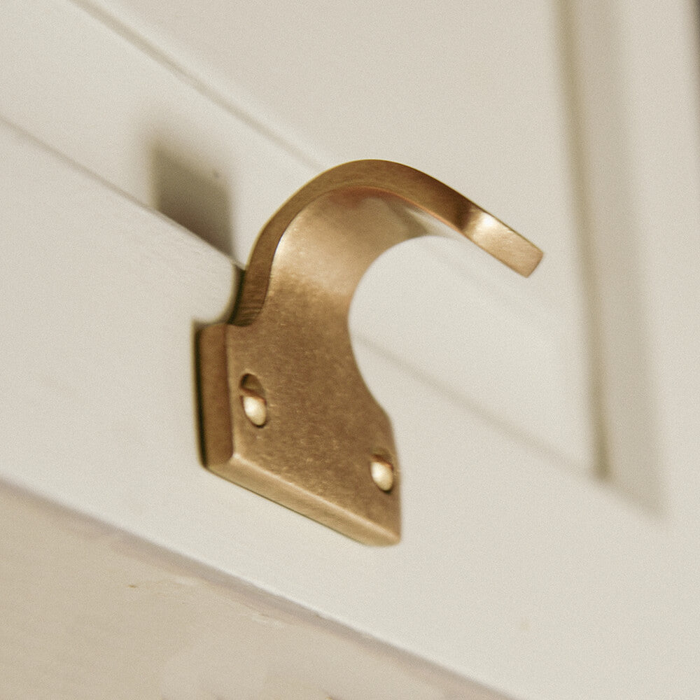 Vintage Aged Brass Sash Window Lift - Antique Style Window Hardware for Home Restoration - Perfect for Victorian & Traditional House Windows