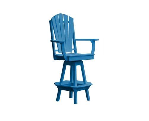 A & L Furniture Adirondack Swivel Bar Chair with Arms - Outdoor Patio, Poolside & Garden Seating for Relaxing & Entertaining