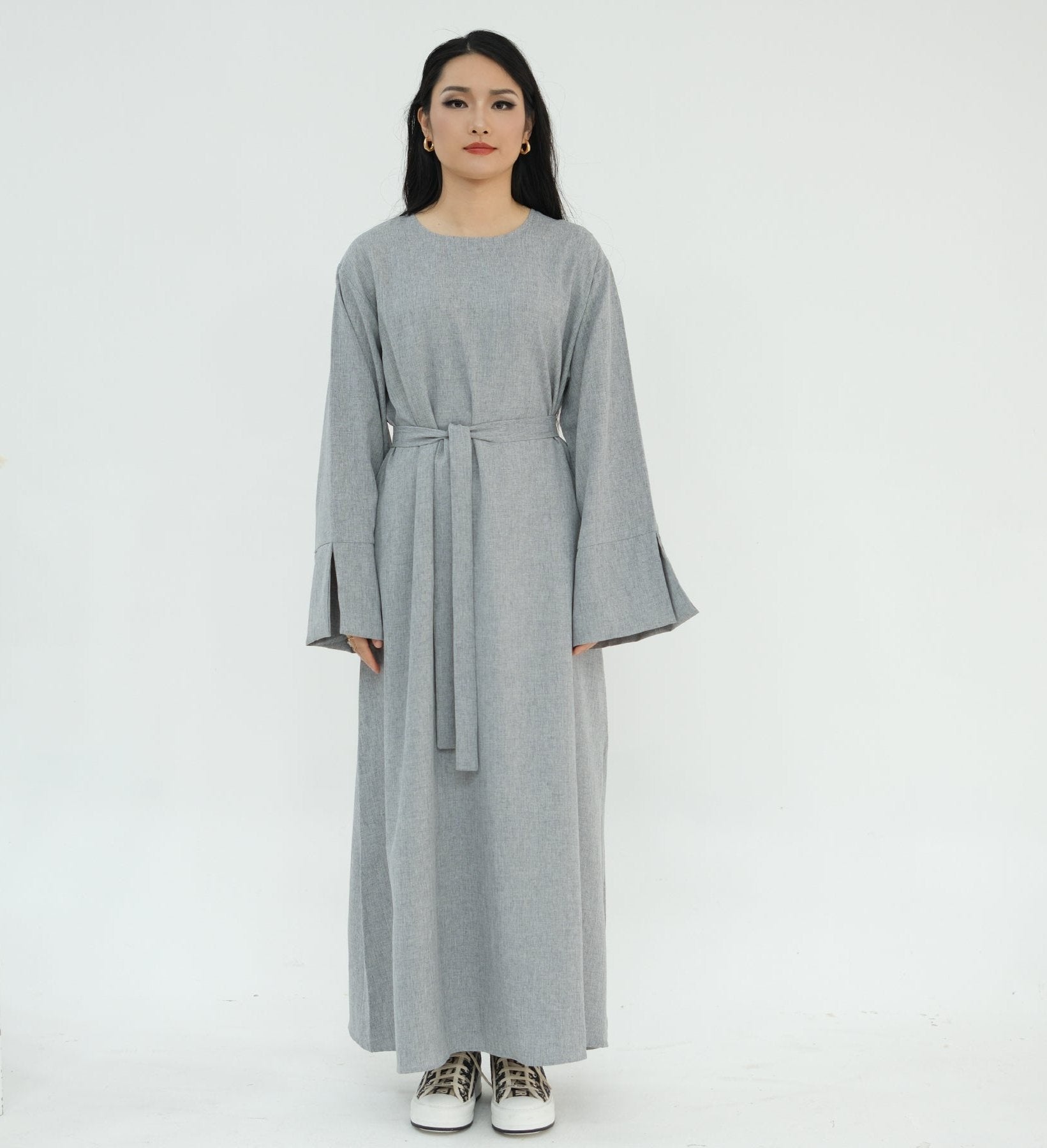 Stylish Heather Gray Everyday Abaya - Modest Islamic Dress for Women - Perfect for Prayer, Work & Casual Wear