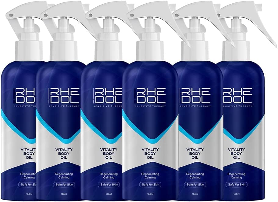Vitality Body Oil Spray - Hydrating Dry Skin Moisturizer with Refreshing Scent, 3.38 Fl Oz (Pack of 6) | Perfect for Post-Shower Hydration, Daily Skin Care & Aromatherapy Relaxation