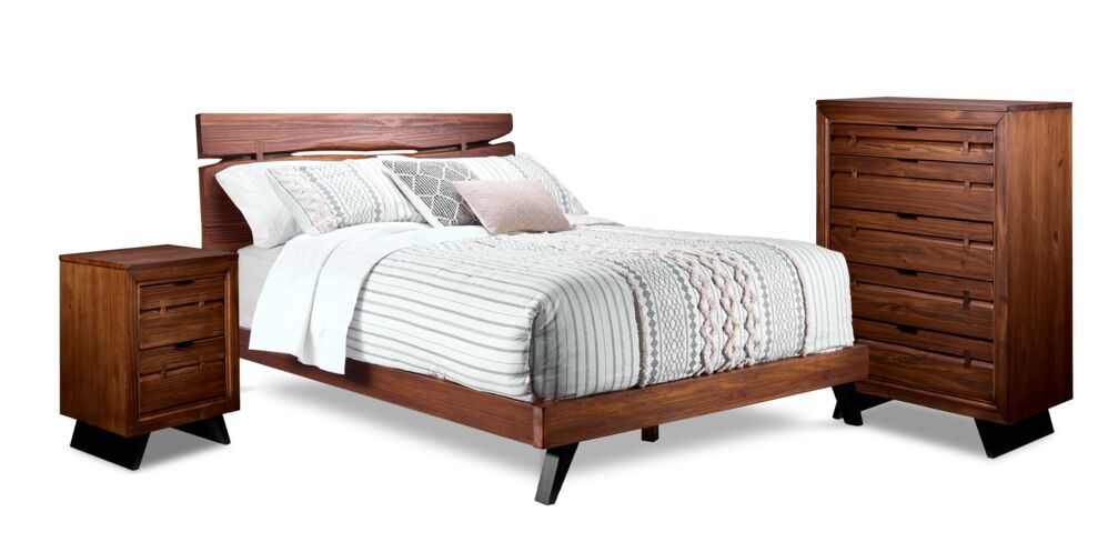 Camila 5-Piece Twin Bedroom Set in Rustic Brown - Complete Kids' Room Furniture Package for Cozy Bedroom Decor
