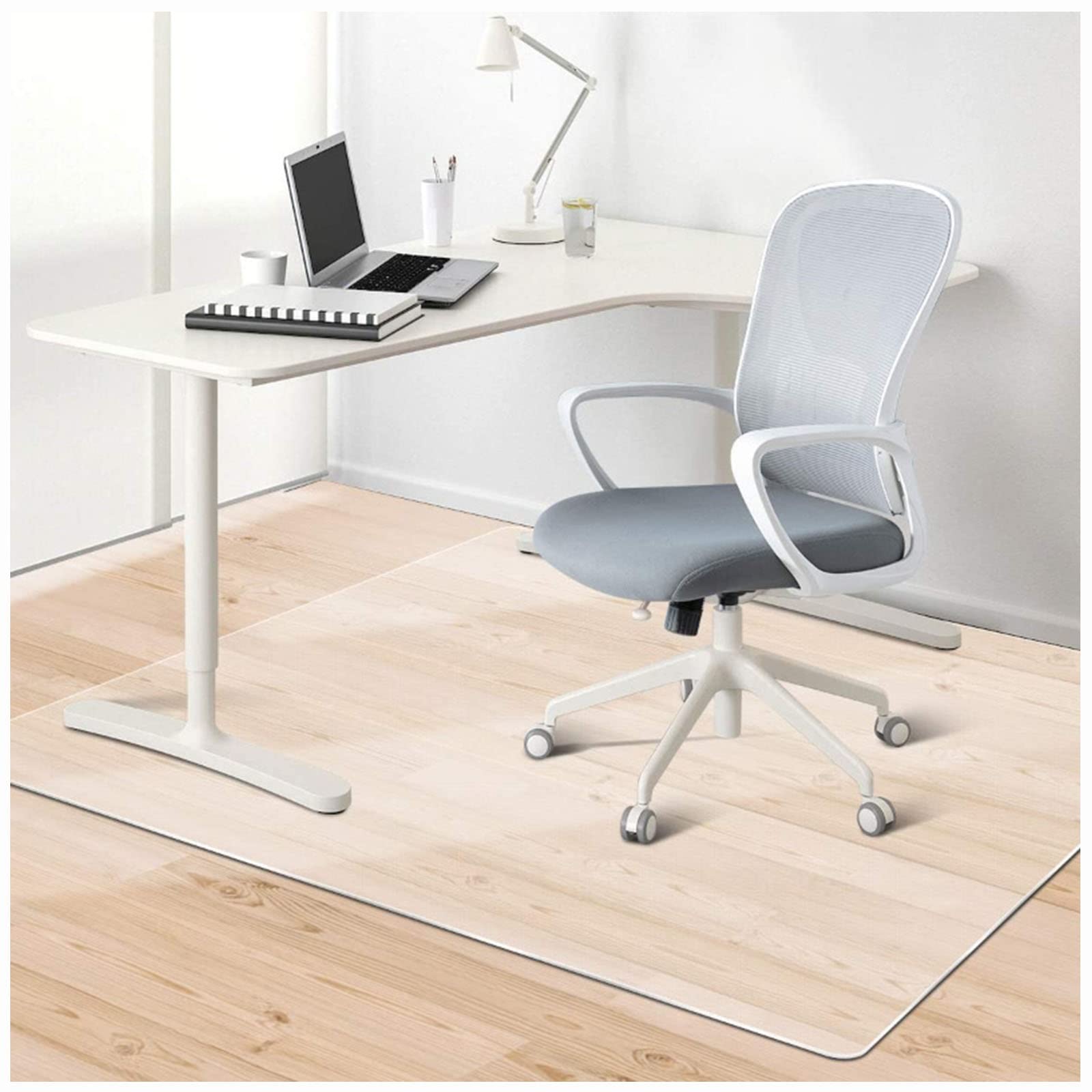 PVC Clear Chair Mat for Hardwood Floors - 1.5mm Thick Office Desk Mat with Easy Glide Surface, Non-Curl Design for Computer Desks - 100x120cm Rectangle Floor Protector - Perfect for Home Office, Gaming Setup & Workspace Protection