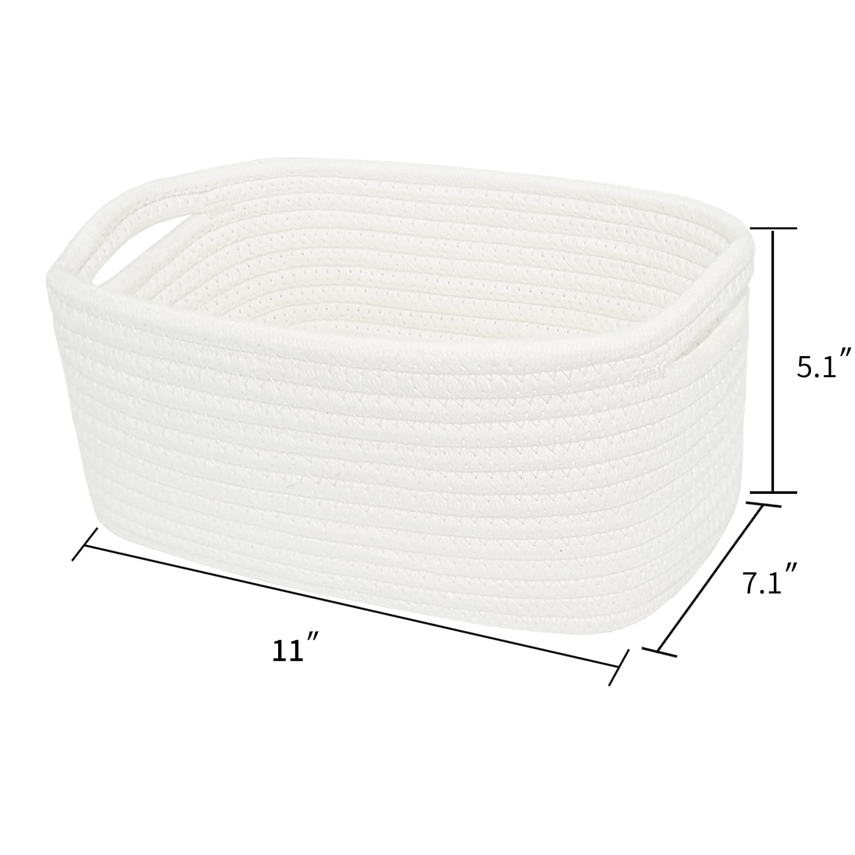 ABenkle Small White Woven Storage Basket - Organizer for Dog & Cat Toys, Shelves, Closet - Decorative Gift Box | Perfect for Pet Toy Storage & Home Organization