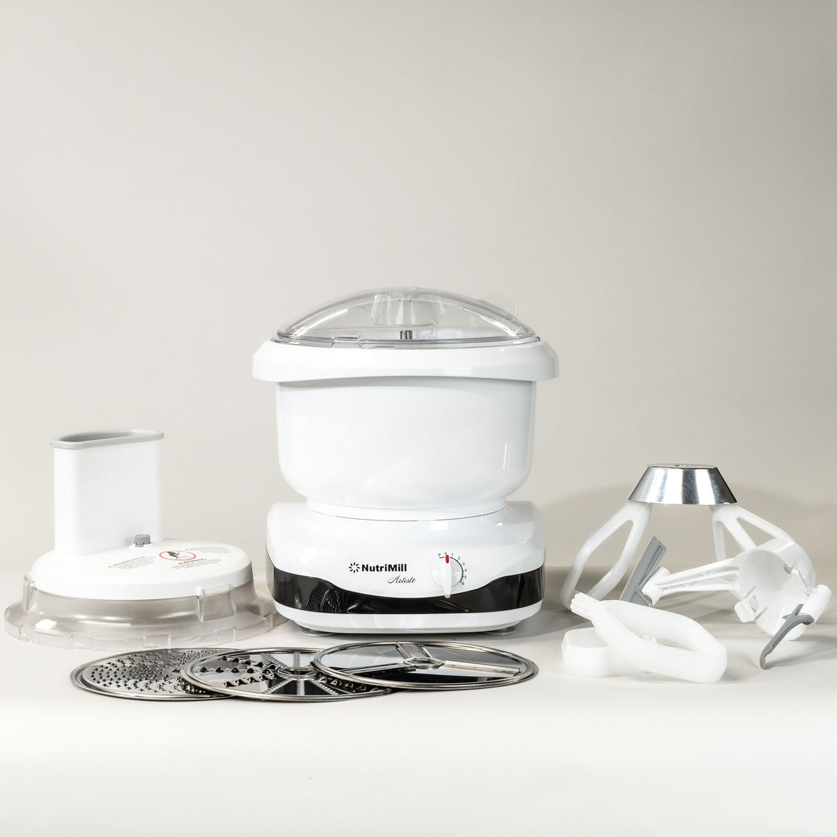Nutrimill Artiste Deluxe Grain Mill Bundle - High Speed Electric Flour Grinder for Whole Wheat, Gluten-Free & Organic Grains - Perfect for Home Baking, Bread Making & Healthy Cooking