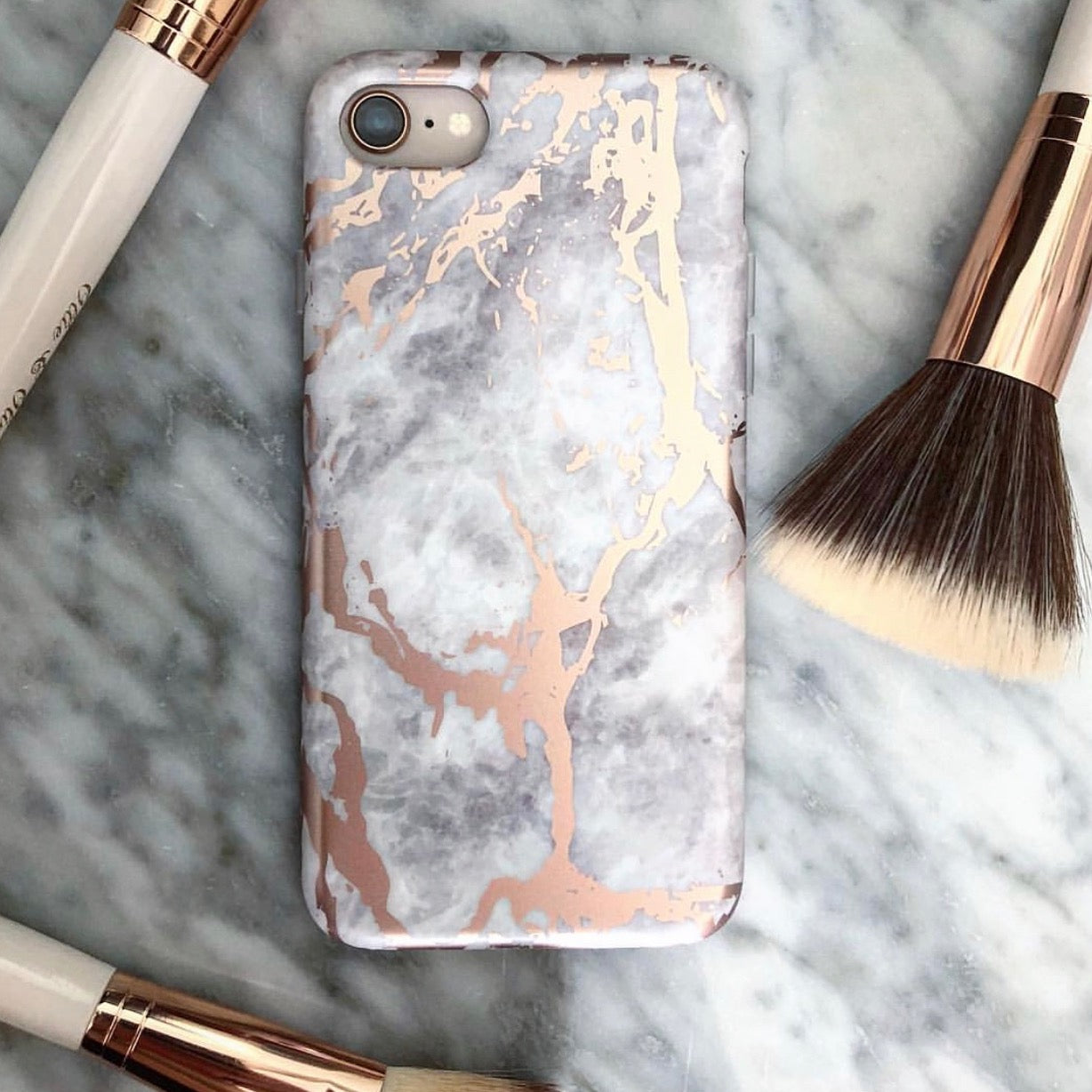 Elegant White Marble Rose Gold iPhone Case - Premium Protective Cover for iPhone 13/14/15 Pro Max - Perfect for Everyday Use, Travel & Special Occasions
