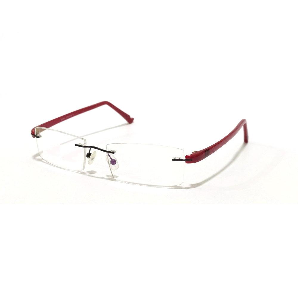 Blue Light Blocking Glasses for Computer Use - Red Rimless Anti Eye Strain Glasses S003RD - Perfect for Gaming, Office Work & Screen Time Protection