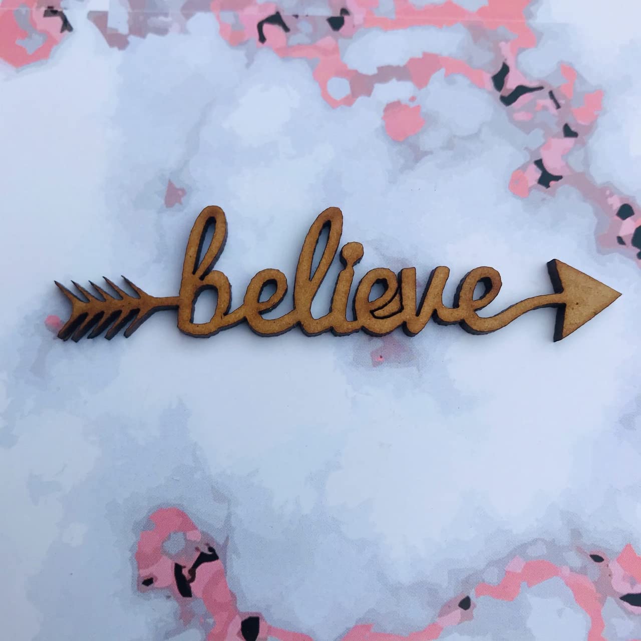 G2g 14-Piece Wooden Love Home Believe Arrow MDF Craft Shapes Set - 3 Inch Scrapbook Embellishments for DIY Cards, Journals & Home Decor