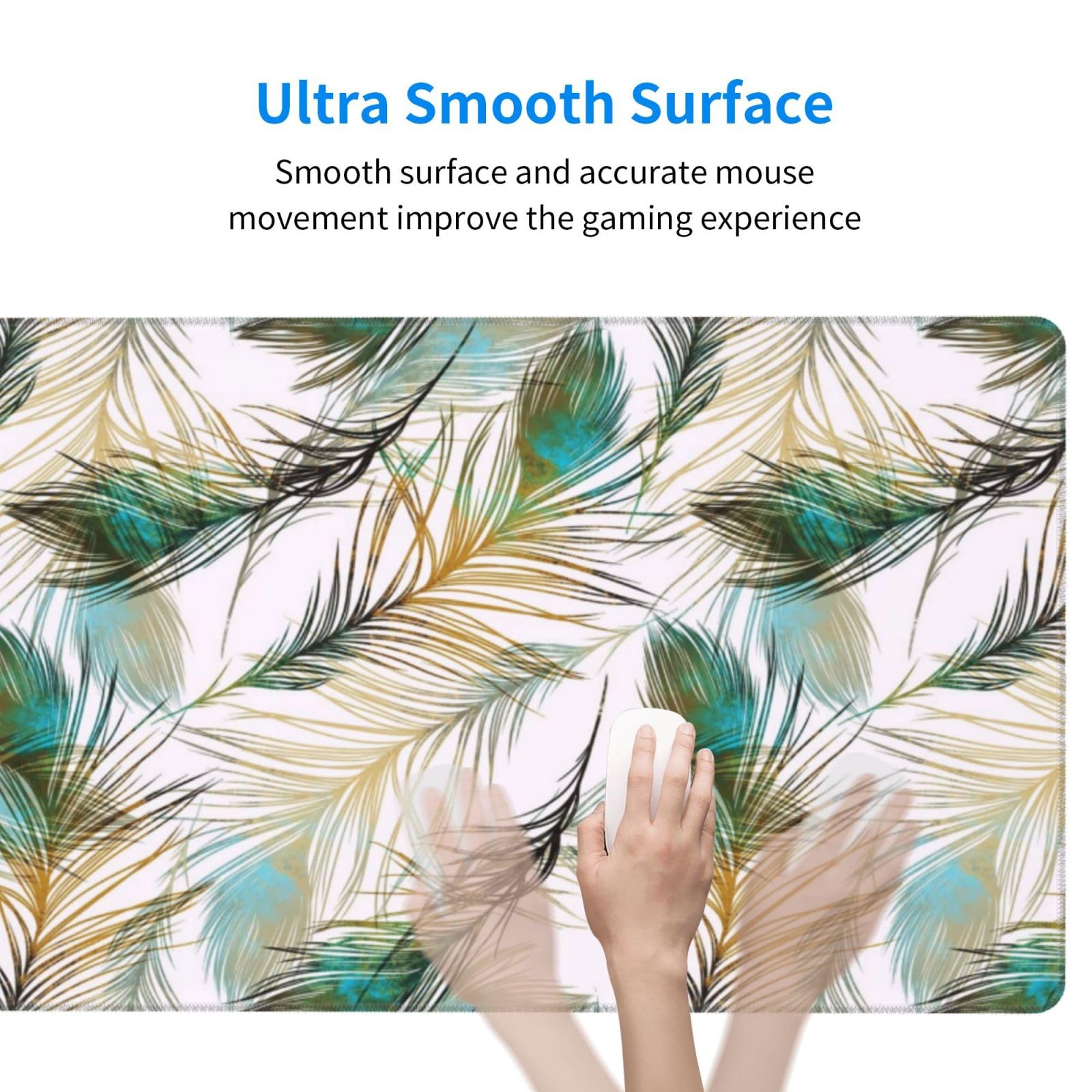 Peacock Feather Design Gaming Mouse Pad - 31.5
