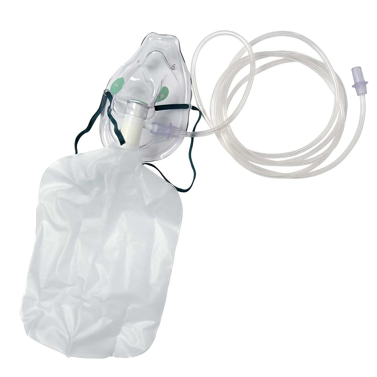 Oxygen Therapy Non-Rebreathing (NRB) Face Mask with Reservoir Bag - High Concentration Oxygen Mask for Adults - 2 Pack - Ideal for Emergency, COPD, and Respiratory Support