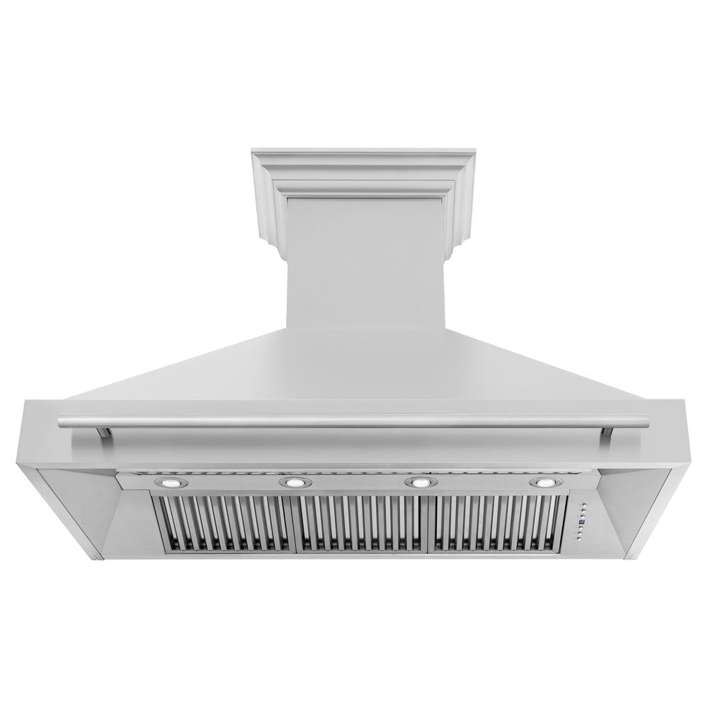ZLINE 48 Inch Stainless Steel Range Hood with Stainless Steel Handle (8654STX 48) - Professional Kitchen Ventilation for Gas Stoves & Cooking Areas