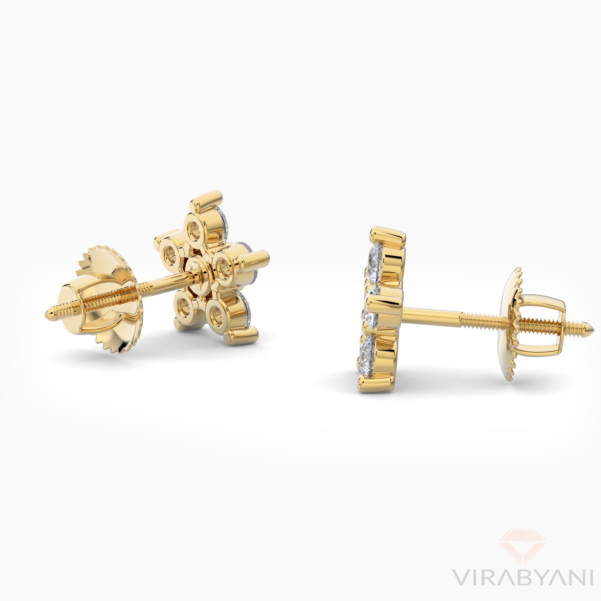 0.36 Carat Diamond Flower Stud Earrings for Women - 14K White Gold Floral Stud Earrings - Perfect Gift for Anniversary, Birthday & Valentine's Day