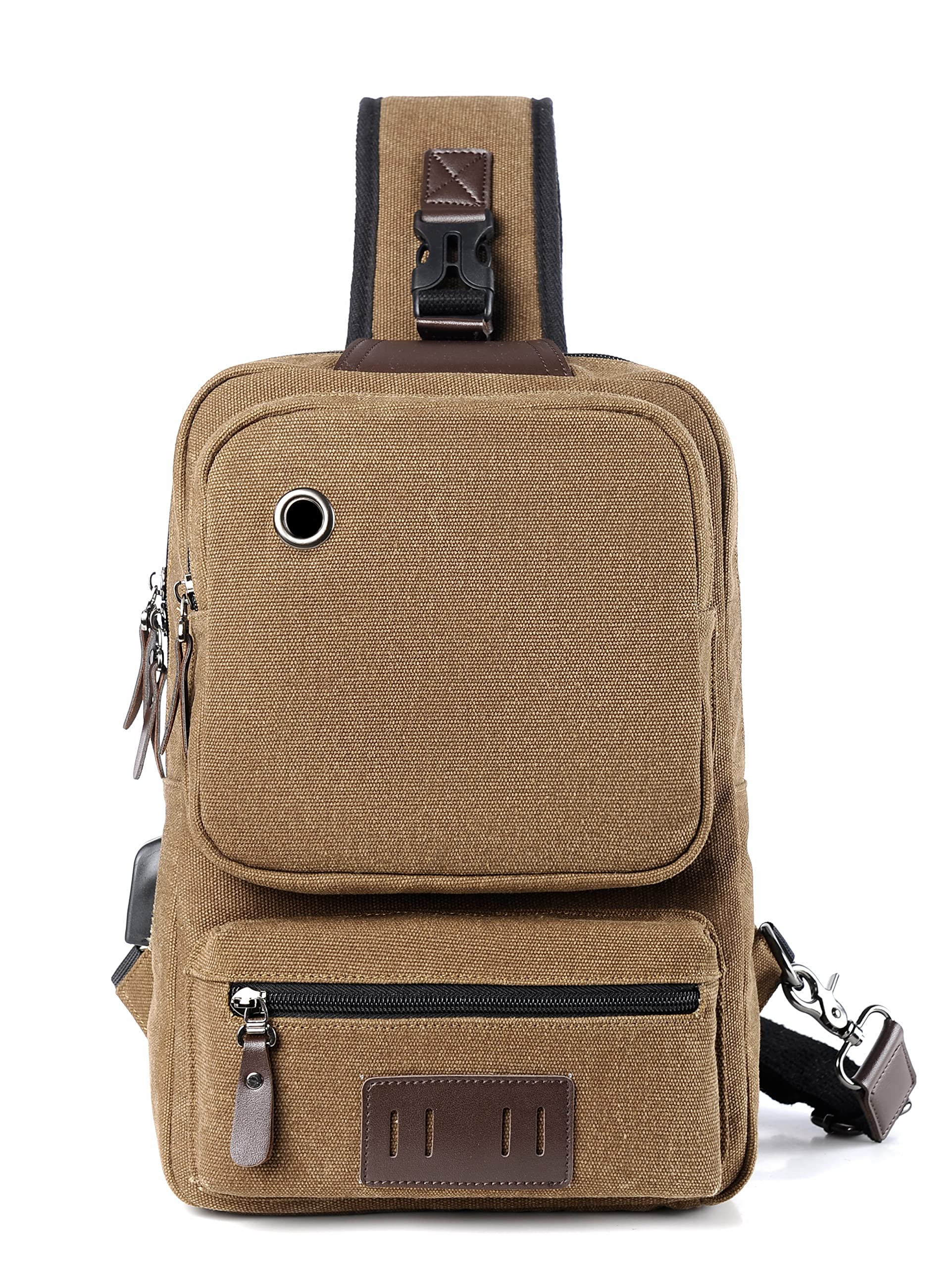 FSDWG Men's Sling Backpack - Large Capacity Crossbody Shoulder Bag with Phone & Wallet Storage | Perfect for Travel, Gym, Hiking & Daily Commute