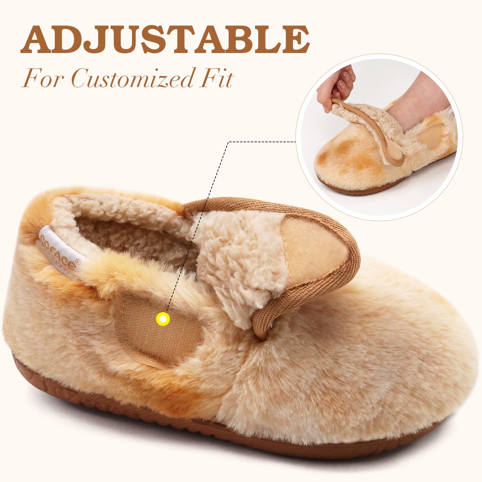 COFACE Women's Memory Foam House Slippers - Soft Fluffy Indoor/Outdoor Slippers for Women - Perfect for Home, Office, and Travel Comfort