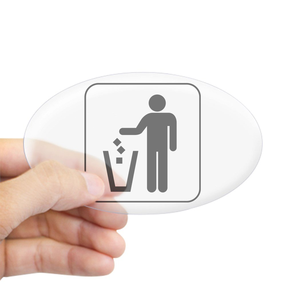 Trash Oval Car Bumper Sticker - Funny Decal for Vehicles