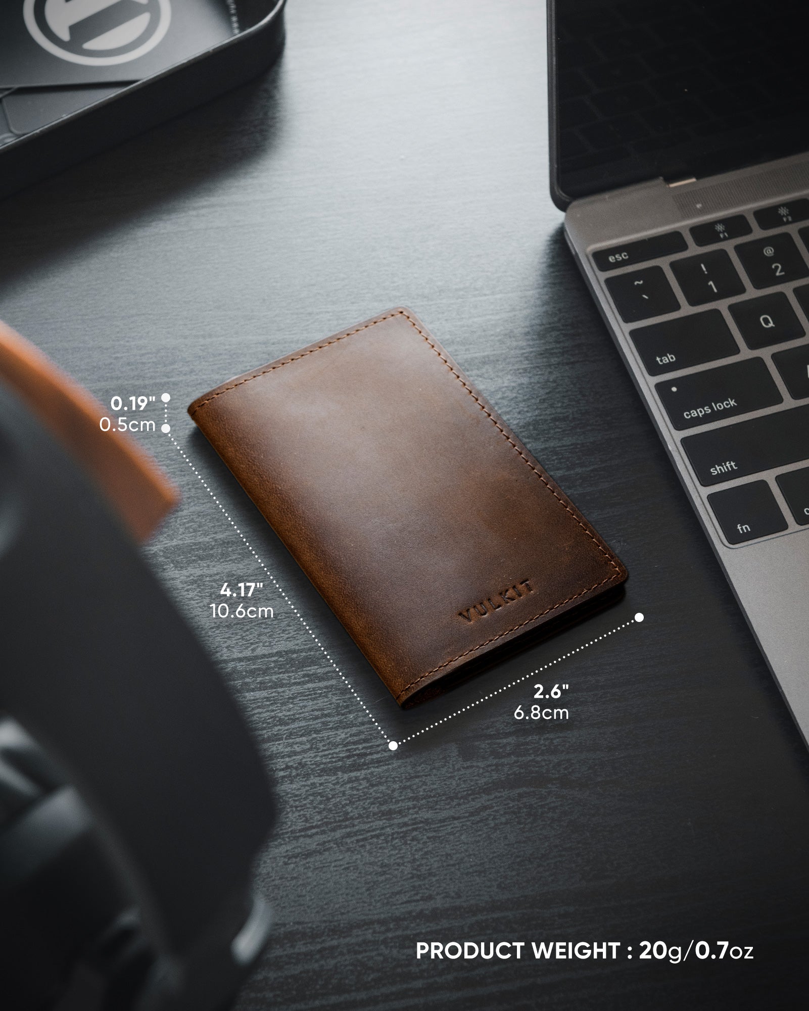 VBC100P Genuine Crazy Horse Leather Slim Business Card Holder - Holds 20 Cards | Two-Sided Design for Professionals | Perfect for Networking Events & Office Use
